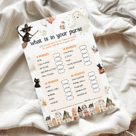 Halloween Wat is er in uw portemonnee Baby shower 