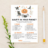 Halloween Wat zit er in je telefoon Baby shower sp Briefpapier