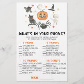 Halloween Wat zit er in je telefoon Baby shower sp Briefpapier (Voorkant)