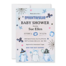 Halloween Watercolor Geest Baby Shower Uitnodiging