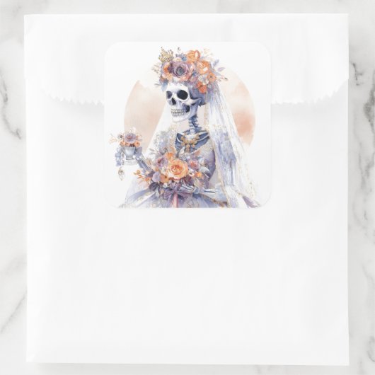 Halloween Watercolor Skelet Stickers (Tas)