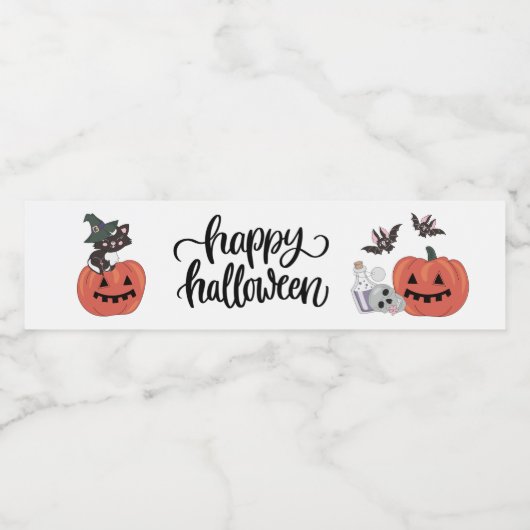 Halloween Waterfles Etiket (Enkel label)