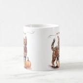 Halloween waterverf bengalen kat met pompoen koffiemok (Center)