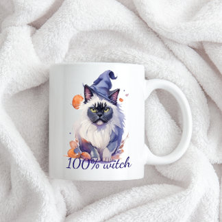 Halloween waterverf birman cat in heks pet tweekleurige koffiemok