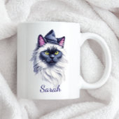 Halloween waterverf birman cat in heks pet tweekleurige koffiemok