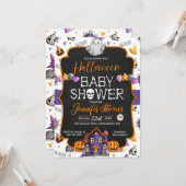 Halloween Waterverf Botten Baby shower Kaart (Voorkant / Achterkant in situ)