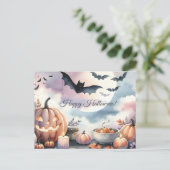 Halloween-waterverf Briefkaart (Staand voorkant)