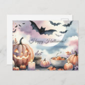 Halloween-waterverf Briefkaart (Voorkant / Achterkant)