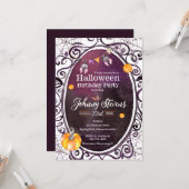 Halloween Waterverf Costume Birthday party Kaart (Voorkant / Achterkant in situ)