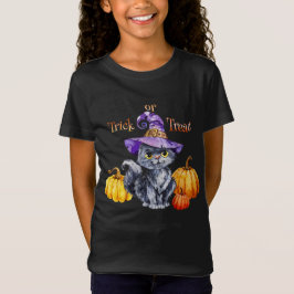 Halloween - Waterverf Cute Kitten Pet en Pumpkin T-shirt