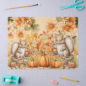 Halloween Waterverf Eekhoorns Pompoenen Decoupage Tissuepapier (Craft)