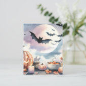 Halloween-waterverf Feestdagenkaart (Staand voorkant)