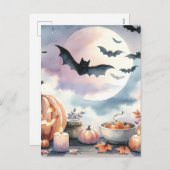 Halloween-waterverf Feestdagenkaart (Voorkant / Achterkant)