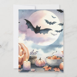Halloween waterverf feestdagenkaart