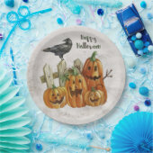 Halloween Waterverf Happy Pumpkins Papieren Bordje (Feest)