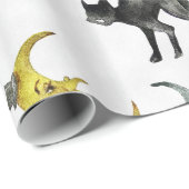Halloween - Waterverf heks - Cat - Moon Cadeaupapier (Rol Hoek)