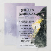 Halloween Waterverf heks Kaart (Voorkant / Achterkant)