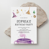 Halloween Waterverf heks verjaardagsfeest Kaart