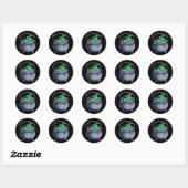 Halloween waterverf heksen borrelende ketel ronde sticker (Vel)