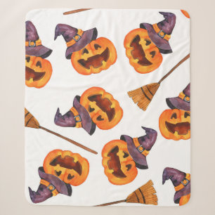 Halloween Waterverf, herfst naadloos patroon. Sherpa Deken