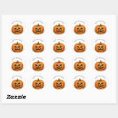 Halloween waterverf jack o lantaarn ronde sticker (Vel)
