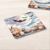 Halloween-waterverf Kartonnen Onderzetters (Schuin)