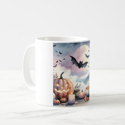 Halloween-waterverf Koffiemok (Voorkant links)