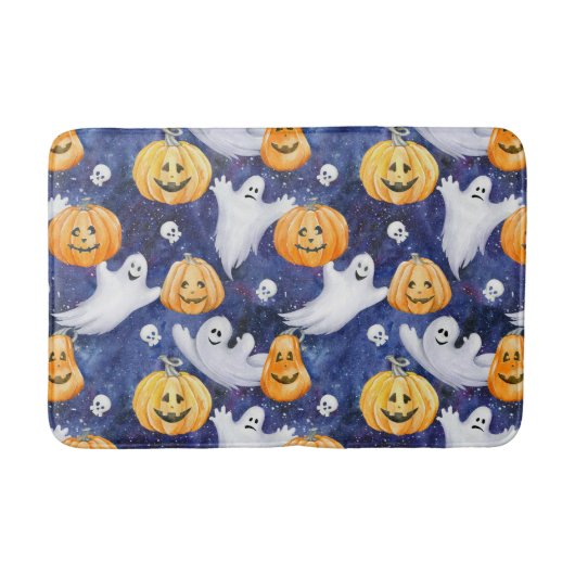 Halloween Waterverf Patroon Badmat (Voorkant)