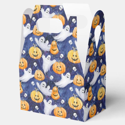 Halloween Waterverf Patroon Bedankdoosjes (Geopend)