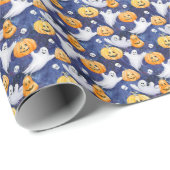 Halloween Waterverf Patroon Cadeaupapier (Rol Hoek)