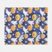 Halloween Waterverf Patroon Fleece Deken (Voorkant (Horizontaal))