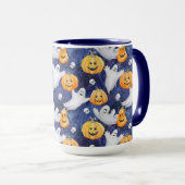 Halloween Waterverf Patroon Mok (Voorkant rechts)