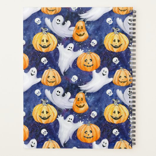 Halloween Waterverf Patroon Planner (Achterkant)