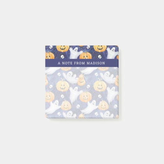 Halloween Waterverf Patroon Post-it® Notes (Voorkant)