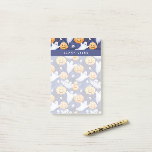 Halloween Waterverf Patroon Post-it® Notes (Op bureau)