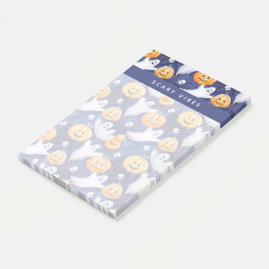 Halloween Waterverf Patroon Post-it® Notes (Schuin)