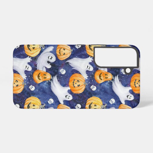 Halloween Waterverf Patroon Samsung Galaxy Hoesje (Achterkant horizontaal)