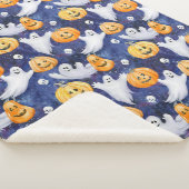 Halloween Waterverf Patroon Sherpa Deken (3/4)