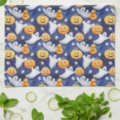 Halloween Waterverf Patroon Theedoek (Gevouwen)