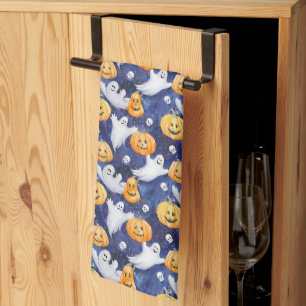 Halloween Waterverf Patroon Theedoek