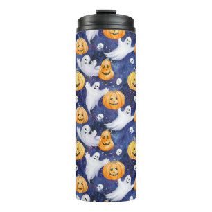 Halloween Waterverf Patroon Thermosbeker