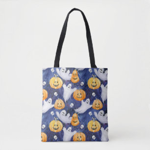 Halloween Waterverf Patroon Tote Bag
