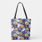 Halloween Waterverf Patroon Tote Bag (Achterkant)