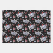 Halloween Waterverf Pattern Skull Floral Inpakpapier Vel (Voorkant 2)