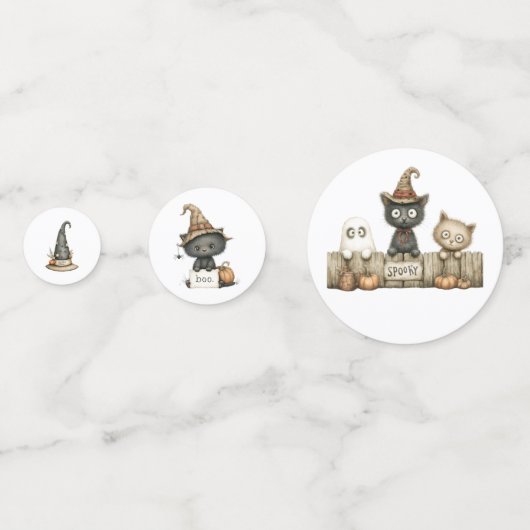 Halloween Waterverf Personages Tafelverstrooiing Confetti (Achterkanten)