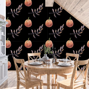 Halloween Waterverf pompoen en bladeren Behang