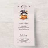 Halloween Waterverf Pompoen Kleine Boo Baby Showe All In One Uitnodiging (Binnen)