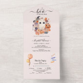 Halloween Waterverf Pompoen Kleine Boo Baby Showe All In One Uitnodiging (Binnen)