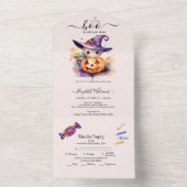 Halloween Waterverf Pompoen Kleine Boo Baby Showe All In One Uitnodiging (Binnen)