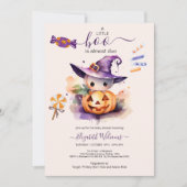 Halloween Waterverf Pompoen Kleine Boo Baby Showe Kaart (Voorkant)